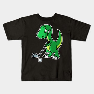 Tyrannosaurus Golf Player Golfer Golfing Funny Kids Boys graphic Kids T-Shirt